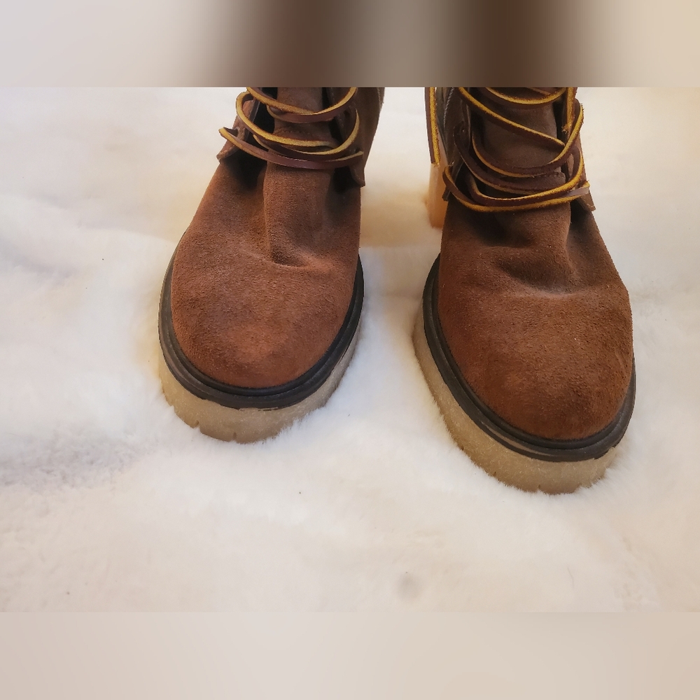New Free People Dylan Lace-Up Suede Boots Size 38 - Picture 7 of 12